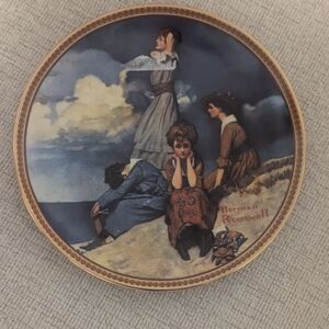 Vintage Norman Rockwell Plate- Waiting On The Shore
